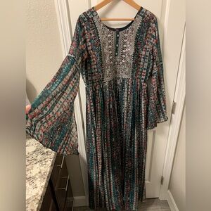 Green Indian chiffon gown